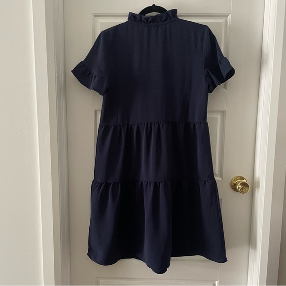 DKNY Tiered Navy Dress US Size 6 - Picture 3 of 4
